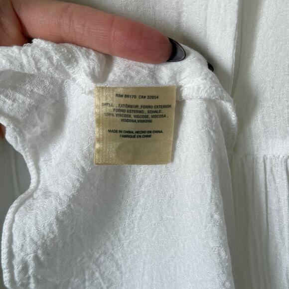 Anthropologie Yolanda Ivory Pleated Tunic Sleeveless Button Up Blouse Women's XS - Picture 8 of 10